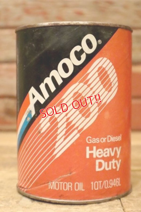 画像1: dp-240207-18 Amoco / 200 Heavy Duty Motor Oil One U.S. Quart Can