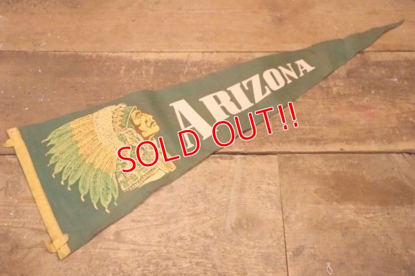 画像1: dp-240301-36 ARIZONA / Indian Head Souvenir Pennant