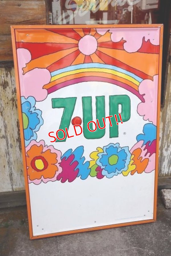 画像1: dp-240301-01 7up × Peter Max / 1970's Huge W-sided Metal Sign