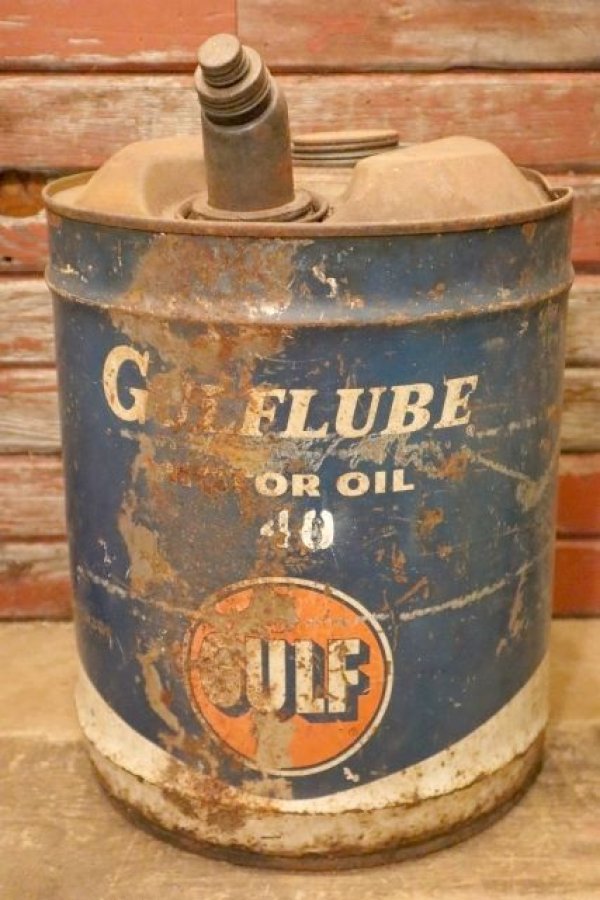 画像1: dp-240301-26 GULF / 1960's 5 U.S. GALLONS OIL CAN