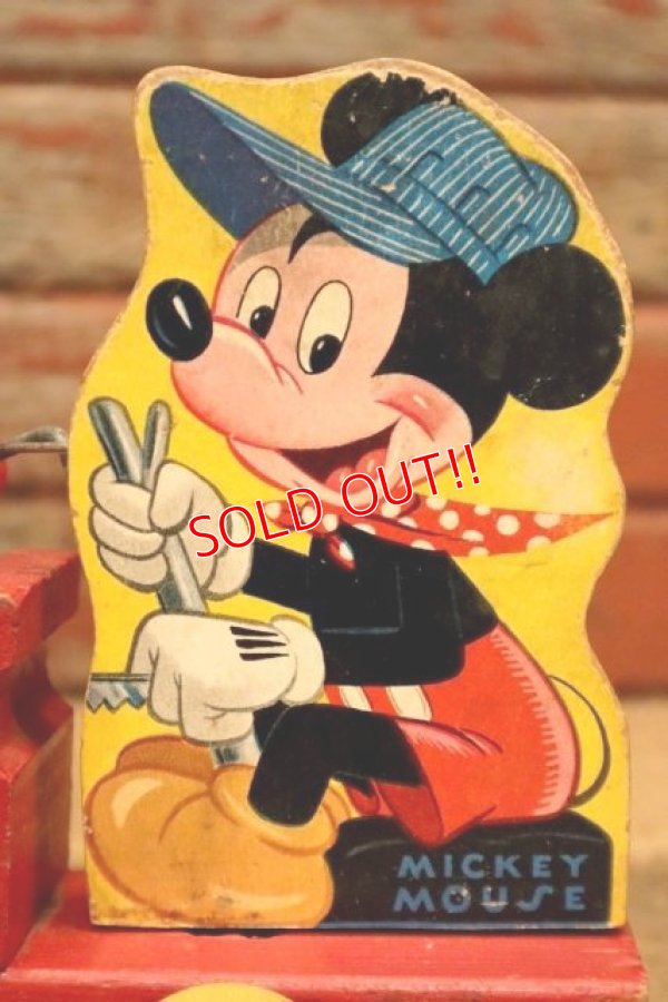 画像3: ct-240301-30 Mickey Mouse / Fisher-Price Toys 1940's-1950's Choo Choo Train Pull Toy #485