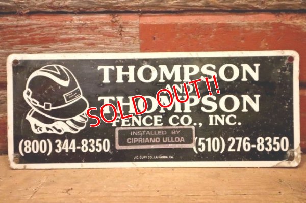 画像1: dp-240207-22 THOMPSON AND THOMPSON FENCE CO., INC. Metal Sign