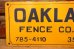 画像2: dp-240207-22 OAKLAND FENCE CO. INC. Metal Sign (2)