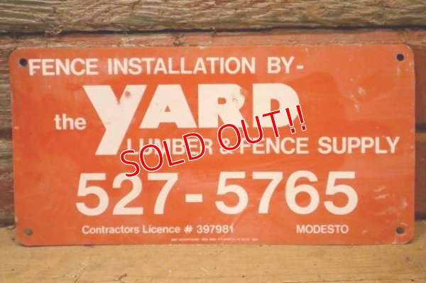 画像1: dp-240207-22 YARD LUMBER & FENCE SUPPLY Metal Sign