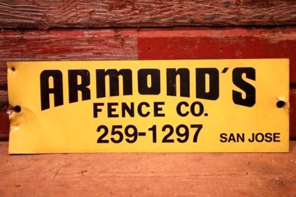 画像1: dp-240207-22 ARMOND'S FENCE CO. Metal Sign