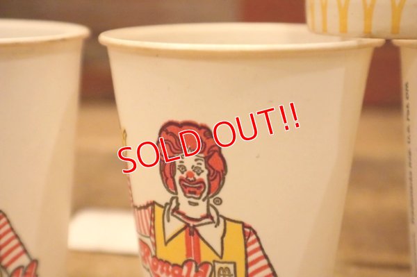 画像7: ct-150401-11 McDonald's / Ronald McDonald 1970's Wax Paper Cups (5個セット)