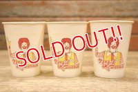ct-120425-01 McDonald's / Ronald McDonald 1986 Paper Cups (3個セット)