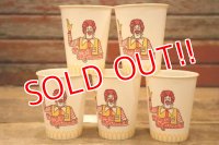 ct-150401-11 McDonald's / Ronald McDonald 1970's Wax Paper Cups (5個セット)