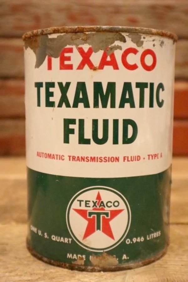 画像2: dp-230401-59 TEXACO / TEXAMATIC FLUID One U.S. Quart Motor Oil Can (C)