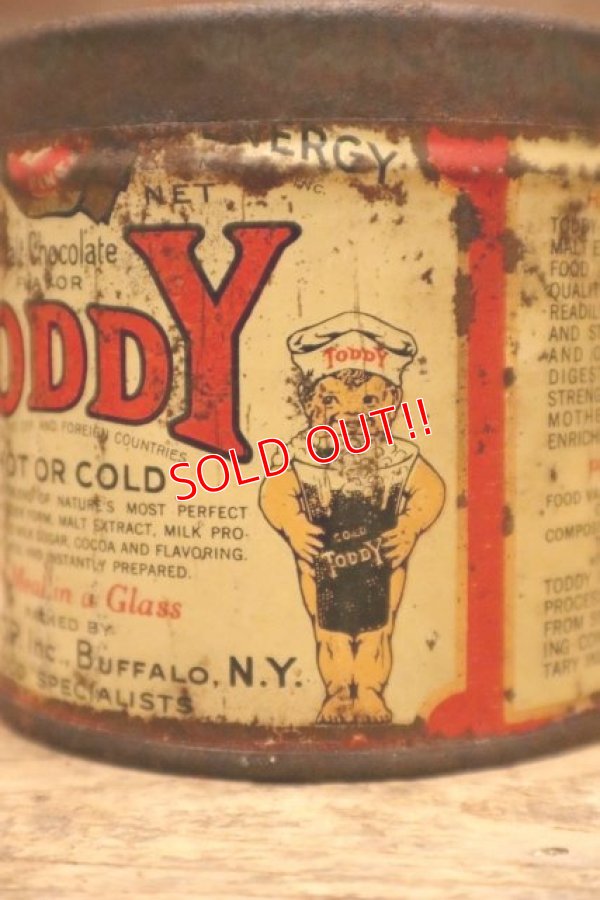 画像3: dp-240418-08 TODDY / Chocolate Flavor Drink Powder 1930's Tin Can
