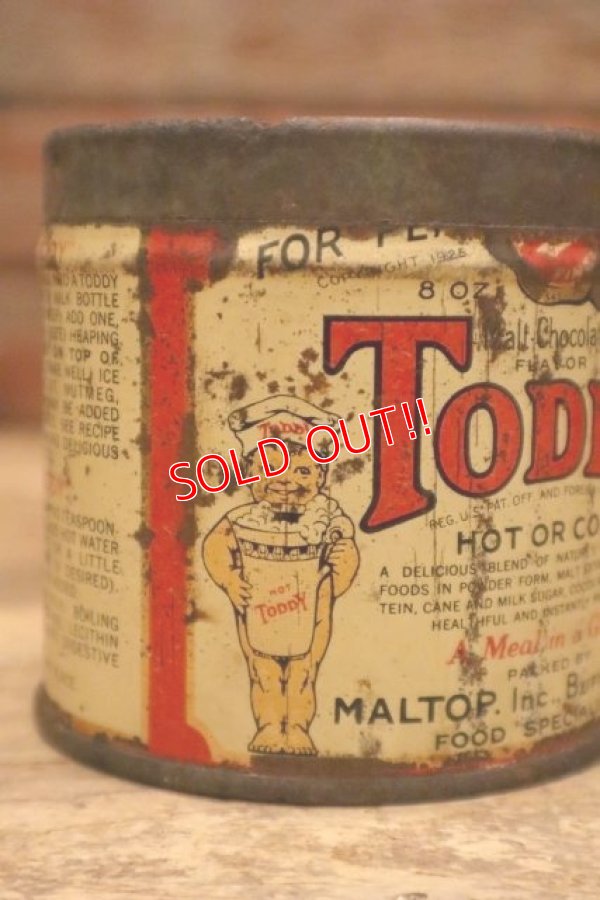 画像2: dp-240418-08 TODDY / Chocolate Flavor Drink Powder 1930's Tin Can