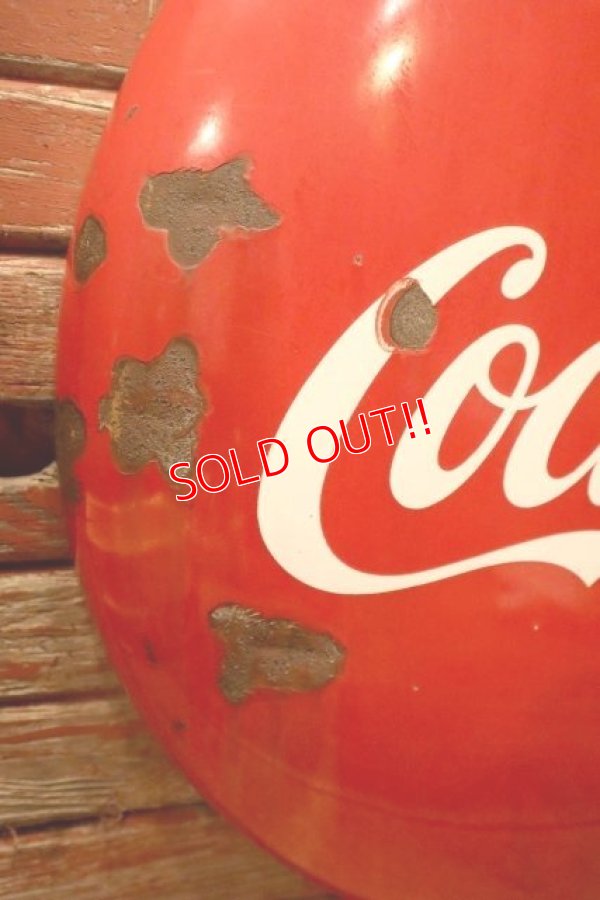 画像2: dp-240418-10 Coca-Cola / 1950's Porcelain Metal Button Sign