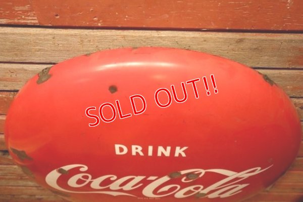 画像5: dp-240418-10 Coca-Cola / 1950's Porcelain Metal Button Sign