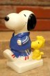 画像1: ct-240321-06 Snoopy & Woodstock / Determined 1980's Coin Bank (1)