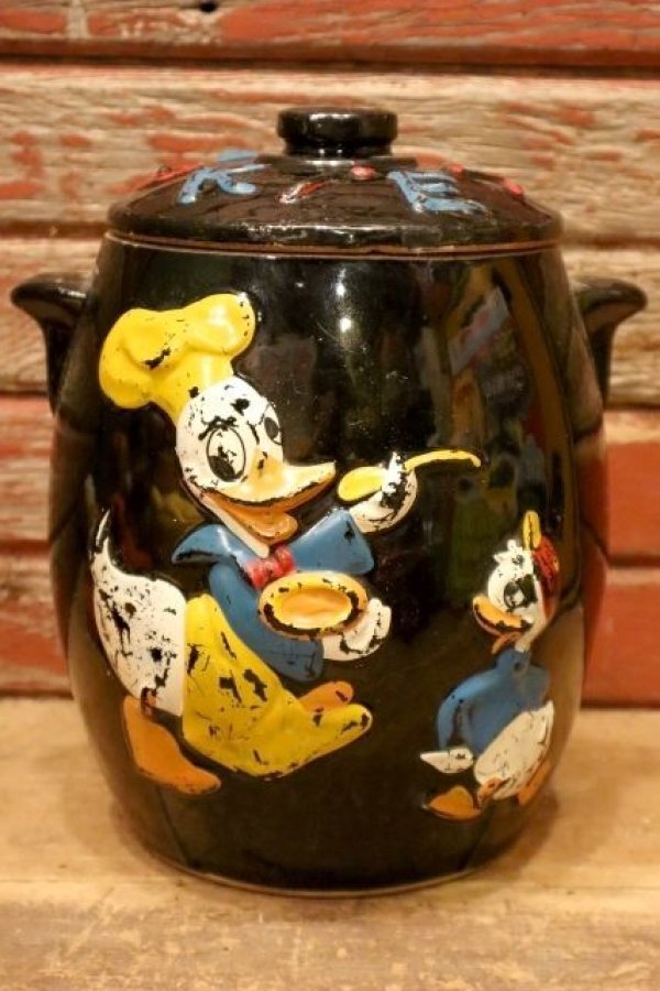 画像1: ct-240214-133 Donald Duck and Nephews / 1950's Ceramic Cookie Jar