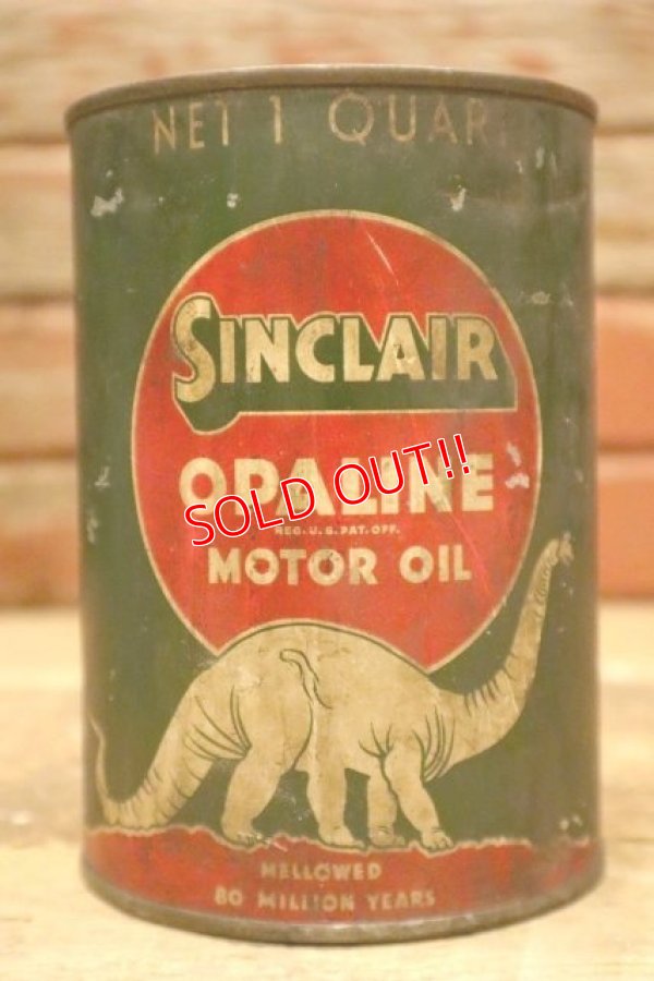 画像1: dp-240418-11 Sinclair / 1930's-1940's OPALINE MOTOR OIL One U.S. Quart Can