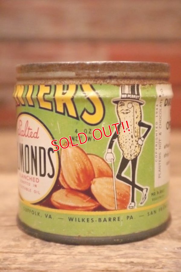 画像3: dp-240321-12 PLANTERS / MR.PEANUT 1940's Salted ALMONDS Can