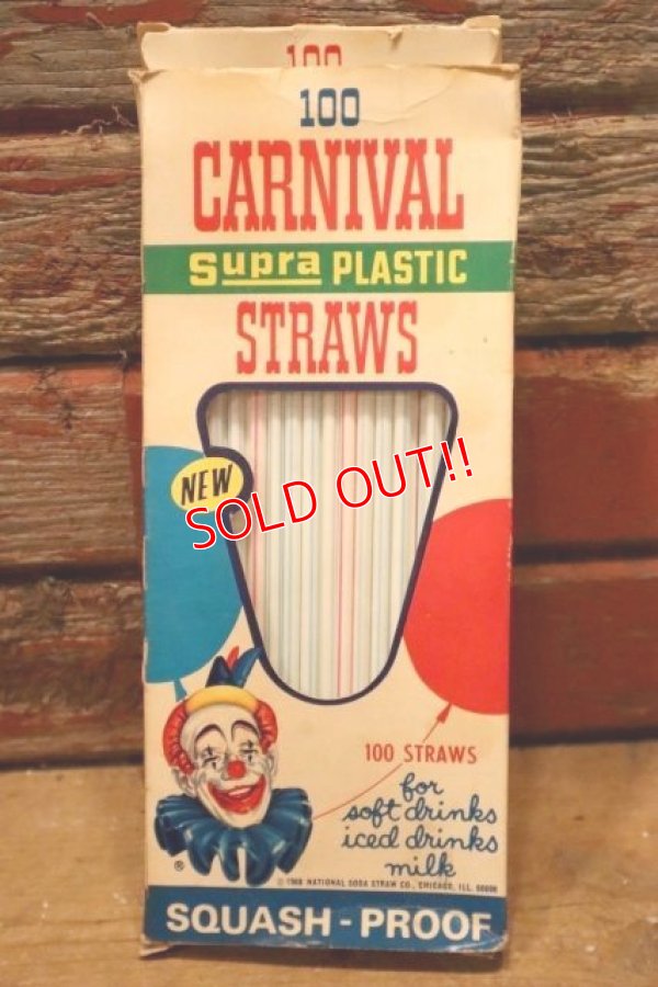 画像1: dp-240418-05 NATIONAL SODA STRAW CO., / 1968 CARNIVAL Supra PLASTIC STRAWS