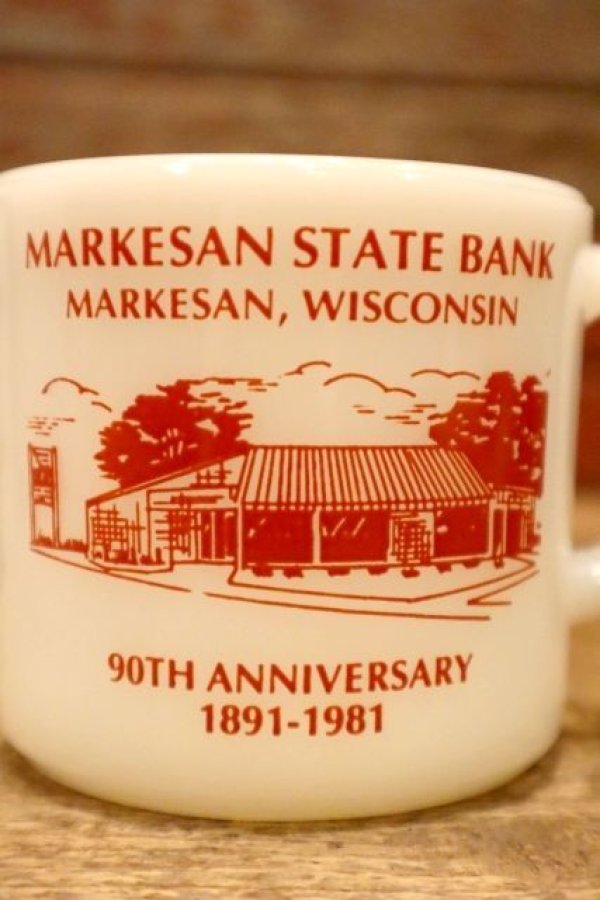 画像2: kt-220301-12 MARKESAN STATE BANK / Anchor Hocking 1980's Mug