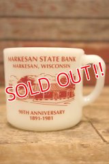 kt-220301-12 MARKESAN STATE BANK / Anchor Hocking 1980's Mug