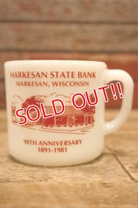 kt-220301-12 MARKESAN STATE BANK / Anchor Hocking 1980's Mug