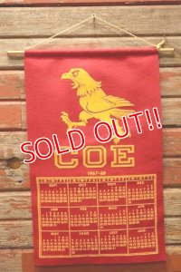 nt-240505-02 COE COLLEGE / Collegiate 1967-1968 Felt Banner Calendar