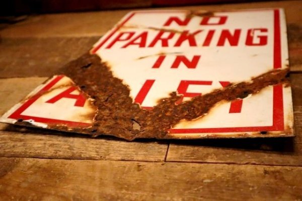 画像7: dp-240508-103 NO PARKING IN ALLEY / Enamel Road Sign