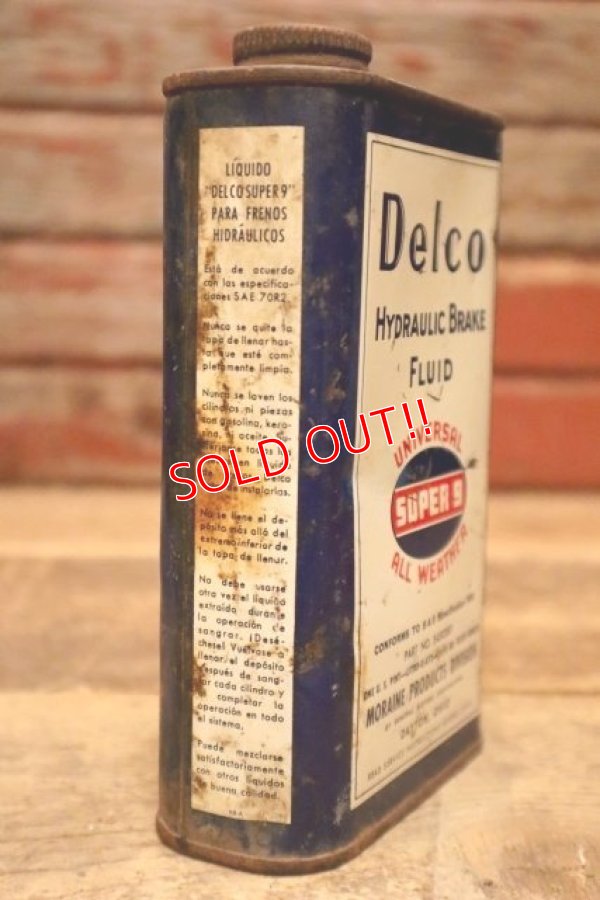 画像4: dp-240508-51 Delco HYDRAULIC BRAKE FLUID SUPER 9 / 1930's-1940's One U.S. PINT Can