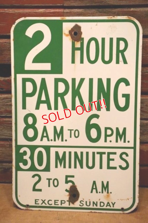 画像1: dp-240508-103 2 HOUR PARKING / Enamel Road Sign