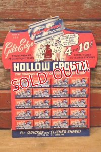 dp-240508-07 HOLLOW GROUND 1940's RAZOR BLADE DISPLAY