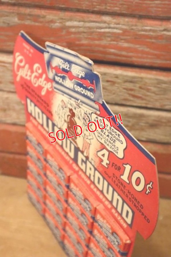 画像6: dp-240508-07 HOLLOW GROUND 1940's RAZOR BLADE DISPLAY