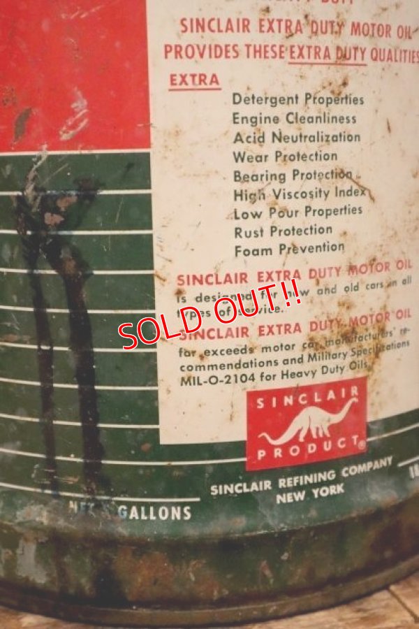 画像6: dp-240508-31 SINCLAIR / EXTRA DUTY MOTOR OIL 1940's-1950's 5 Gallons Can