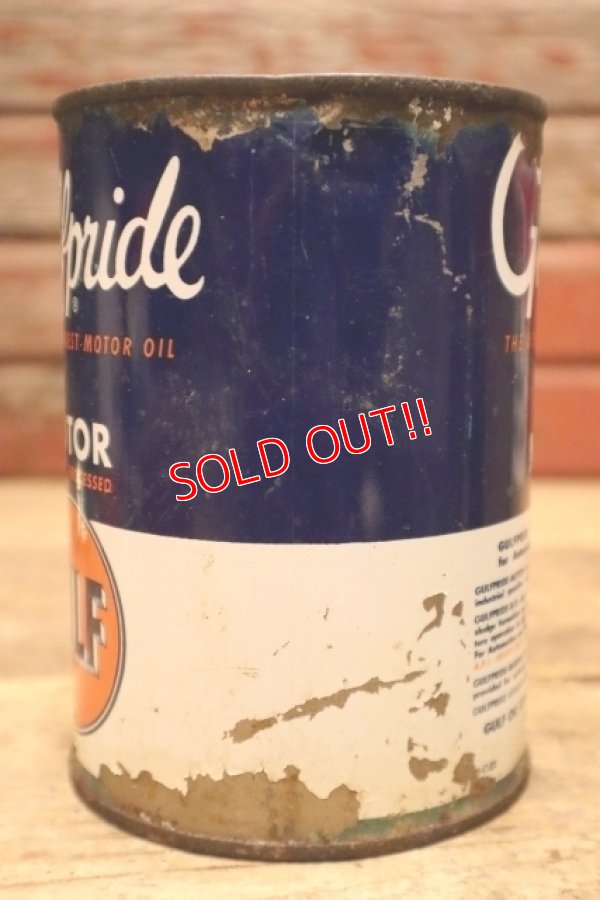 画像4: dp-240508-56 GULF / 1940's-1950's Gulfpride MOTOR One U.S. Quart Can
