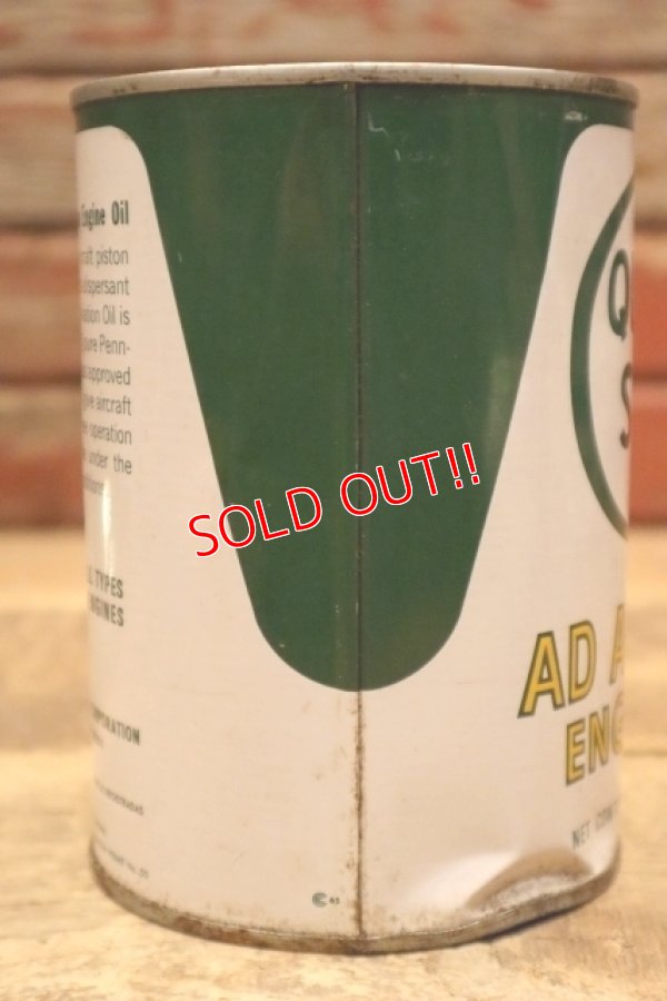 画像5: dp-240508-19 QUAKER STATE / 1950's AD AVIATION ENGINE OIL One U.S. Quart Can