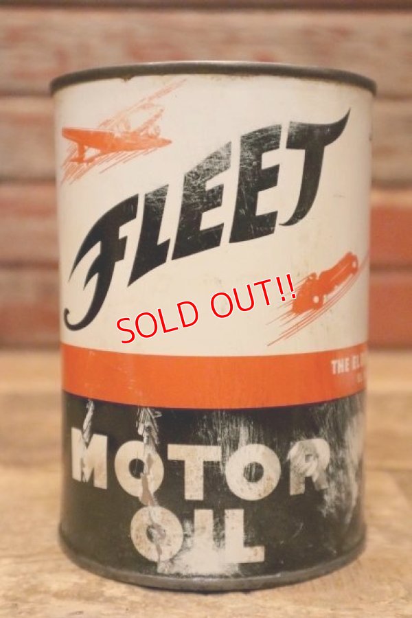 画像4: dp-240508-26 FLEET / 1950's MOTOR OIL One U.S. Quart Can