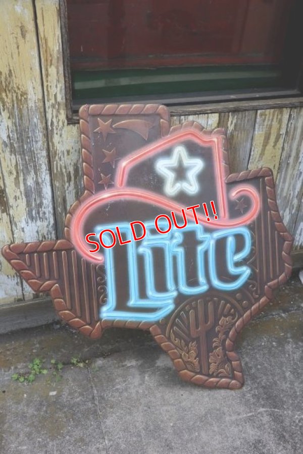 画像1: dp-240508-78 Lite BEER / State of Texas 1980's-1990's Metal Sign