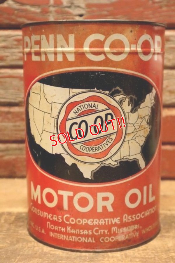画像1: dp-240508-28 PENN CO-OP MOTOR OIL  5 U.S. Quarts Can