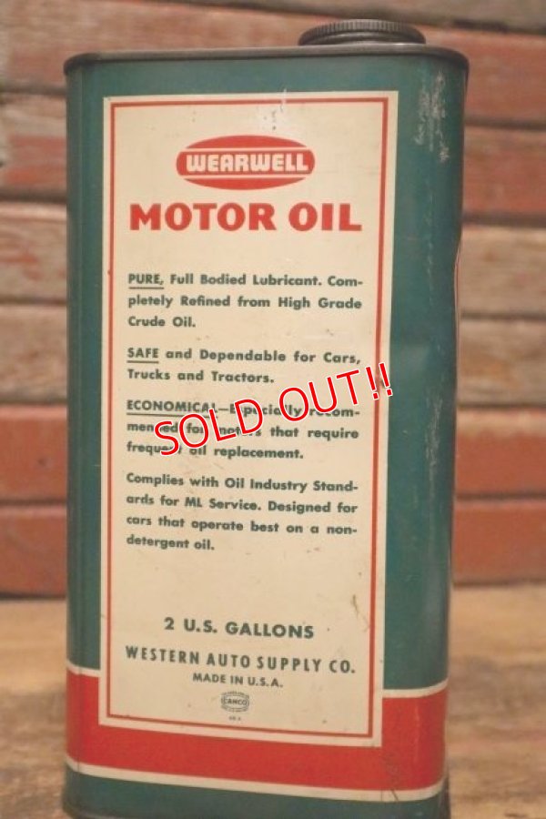 画像4: dp-240508-17 WEARWELL MOTOR OIL 2 U.S. GALLONS CAN
