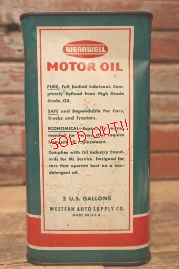 画像5: dp-240508-17 WEARWELL MOTOR OIL 2 U.S. GALLONS CAN