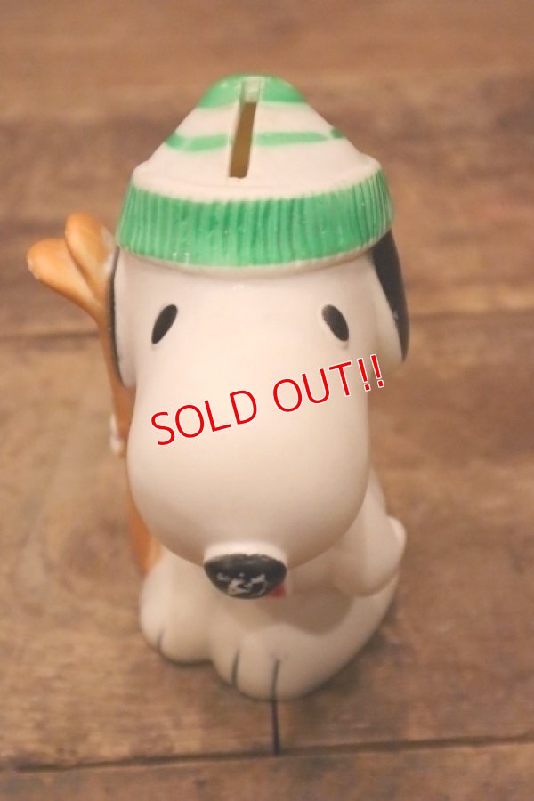 画像5: ct-240604-04 Snoopy / Danara 1980's Coin Bank "Ski"
