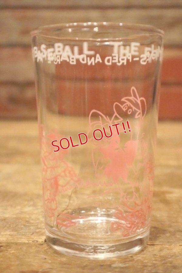 画像6: gs-240605-11 The Flintstones / Welch's 1960's Glass "FRED AND BARNEY PLAY BASEBALL"