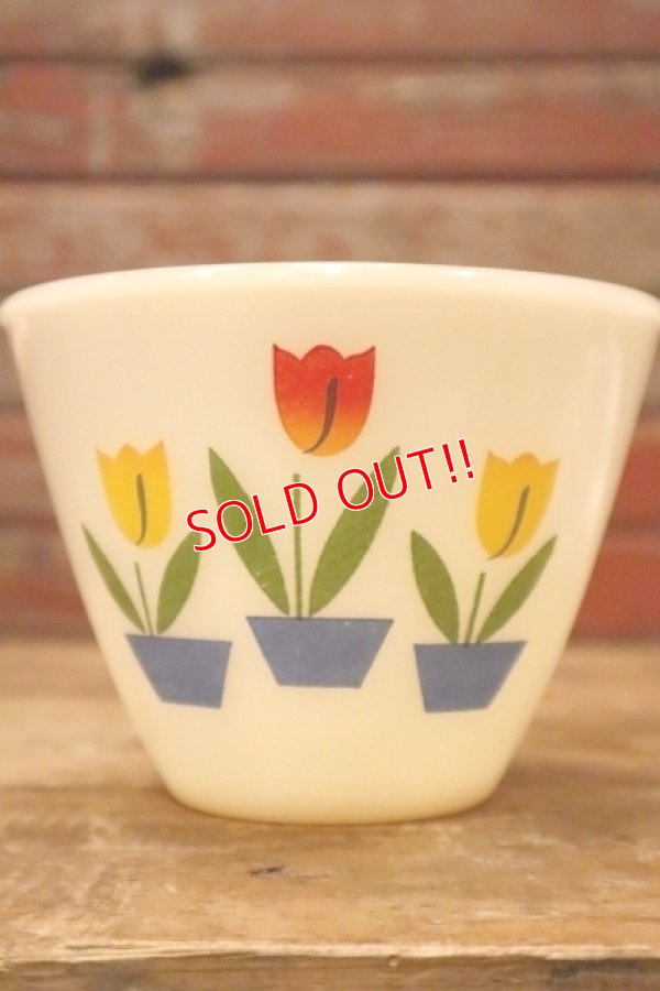 画像5: kt-230809-05 Fire-King / 1950's Ivory Tulip Grease Jar