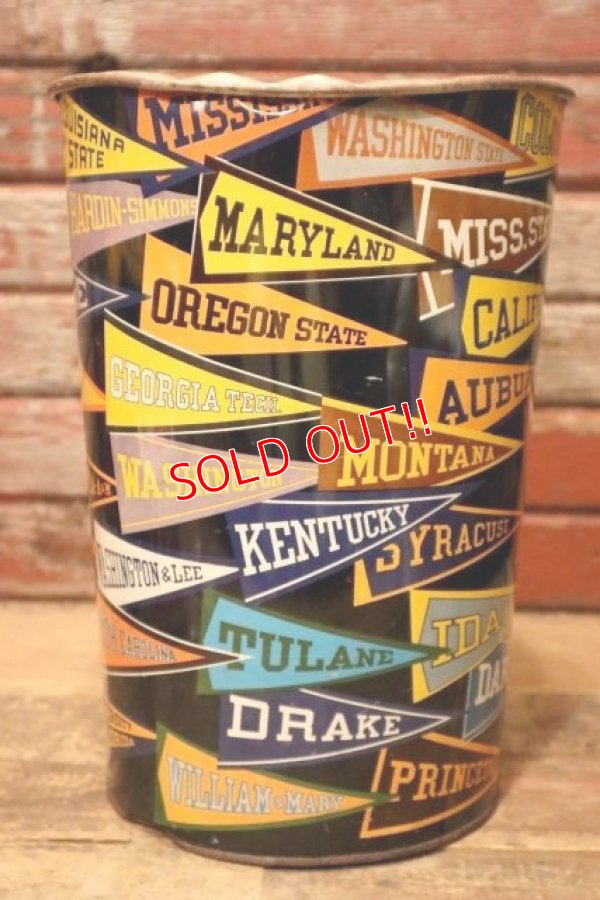 画像4: dp-240718-06 HARVELL 1950's-1960's College Pennant Trash Can