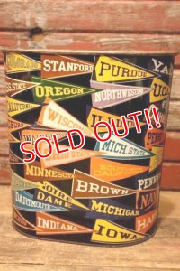 dp-240718-06 HARVELL 1950's-1960's College Pennant Trash Can