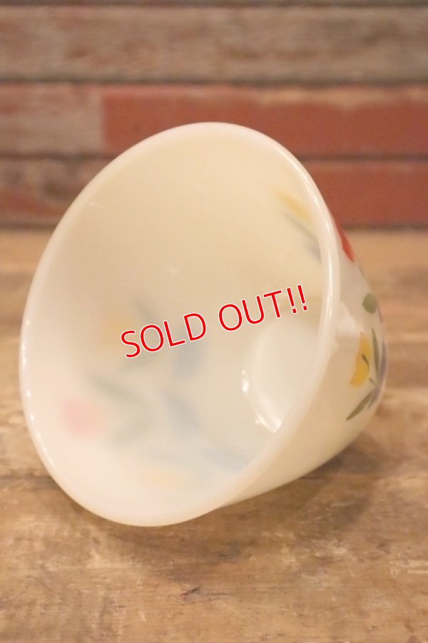 画像10: kt-230809-05 Fire-King / 1950's Ivory Tulip Grease Jar