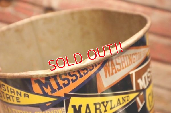 画像9: dp-240718-06 HARVELL 1950's-1960's College Pennant Trash Can