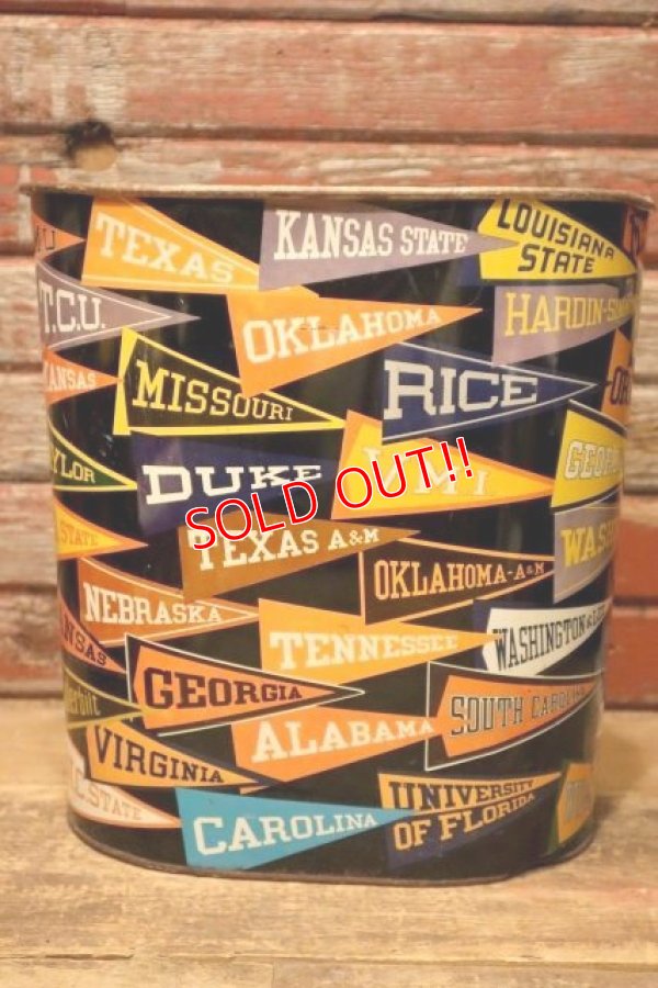画像2: dp-240718-06 HARVELL 1950's-1960's College Pennant Trash Can