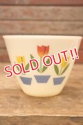 kt-230809-05 Fire-King / 1950's Ivory Tulip Grease Jar