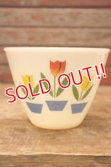kt-230809-05 Fire-King / 1950's Ivory Tulip Grease Jar