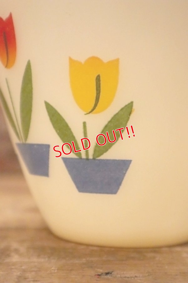 画像7: kt-230809-05 Fire-King / 1950's Ivory Tulip Grease Jar